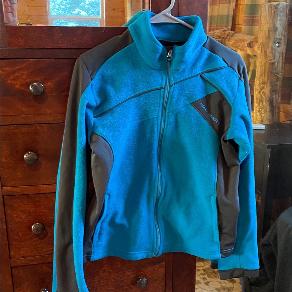 Helly Hansen Teal and Black , blue Fleece Jacket